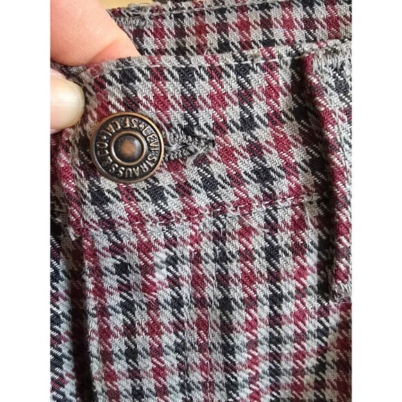 Vintage Levi's STA-PREST red and black Houndstooth size 28 - Picture 2 of 12